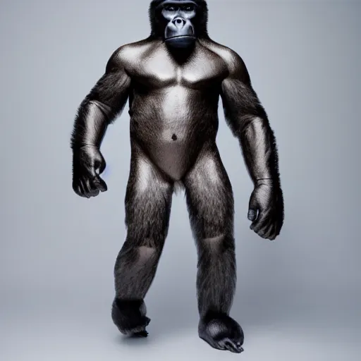 Image similar to studio photo still 8 2 9 4 of a full body gorilla in a space suit, 8 k, studio lighting, key light from right side