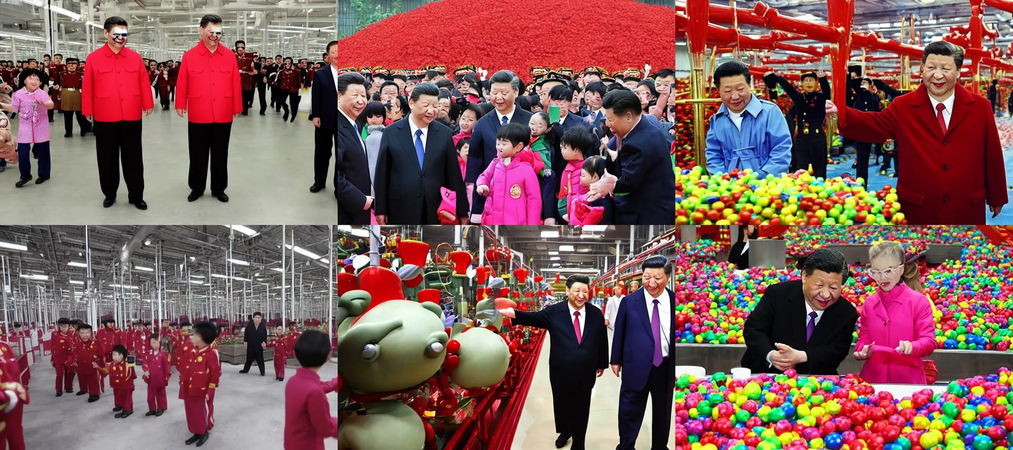 Prompt: xi jinping at willy wonka factory