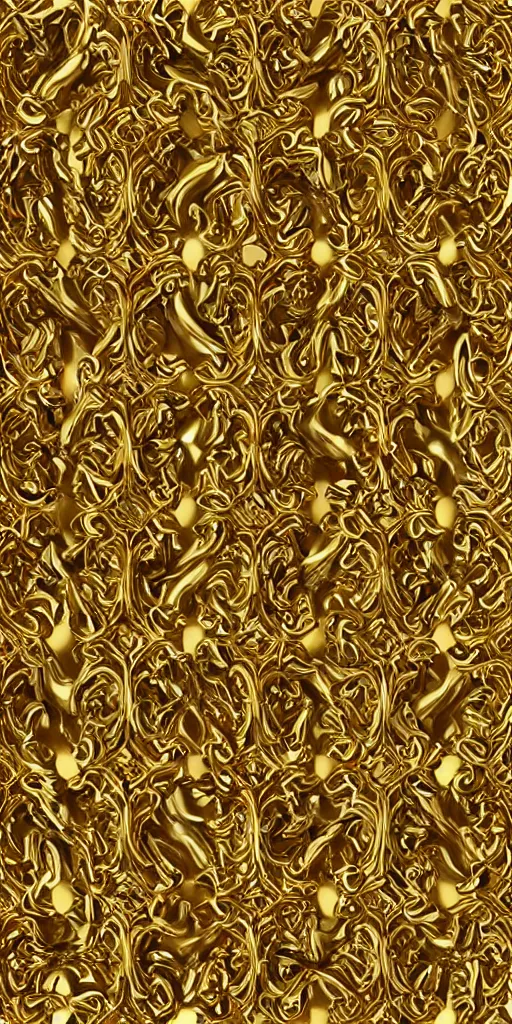 Image similar to https://media.discordapp.net/attachments/1005627368985067550/1006622841485148290/seamless_3D_baroque_gold_pattern_Beautiful_dynamic_shadows__gold_and_pearls_symmetrical_rococo_elements_damask_Artstation_ve_-H_1024_-C_12.0_-n_9_-i_-s_150_-S_3168135737_ts-1660067986_idx-7.png seamless 3D baroque gold pattern, Beautiful dynamic shadows , gold and pearls, symmetrical, rococo elements, damask, Artstation, versace pattern, supersharp, no blur, sharp focus, insanely detailed and intricate, Octane render,8K