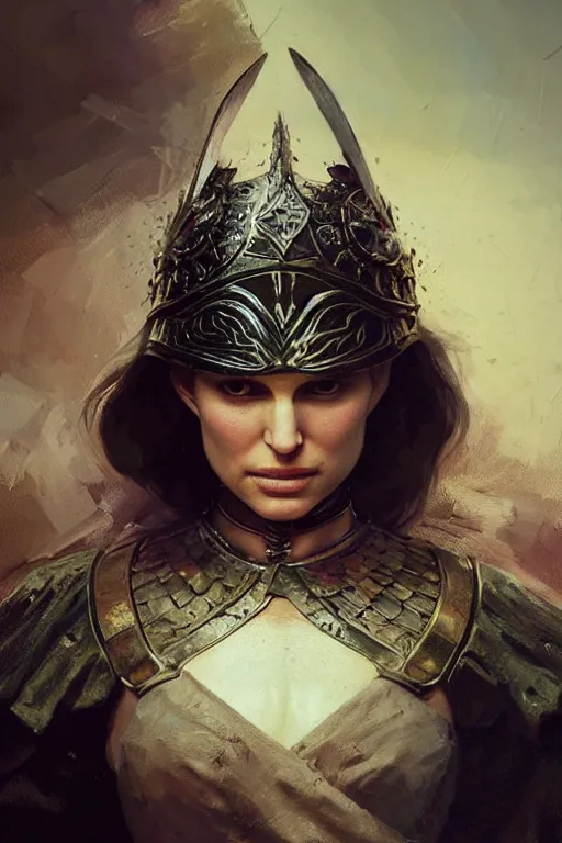 Image similar to natalie portman, legendary warrior, heroic, lord of the rings, tattoos, decorative ornaments, battle armor, by carl spitzweg, ismail inceoglu, vdragan bibin, hans thoma, greg rutkowski, alexandros pyromallis, perfect face, fine details, realistic shading photorealism