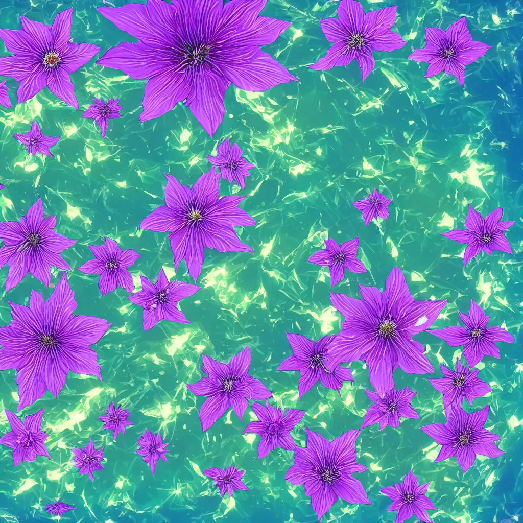 Prompt: clematis theme logo, clematis theme banner, clematis design, clematis in the deep sea, clematis like stars in the sky, trending on artstation, warm light, lovely and cute, fantasy art, 8 k resolution, highly detailed, pattern with optical illusion