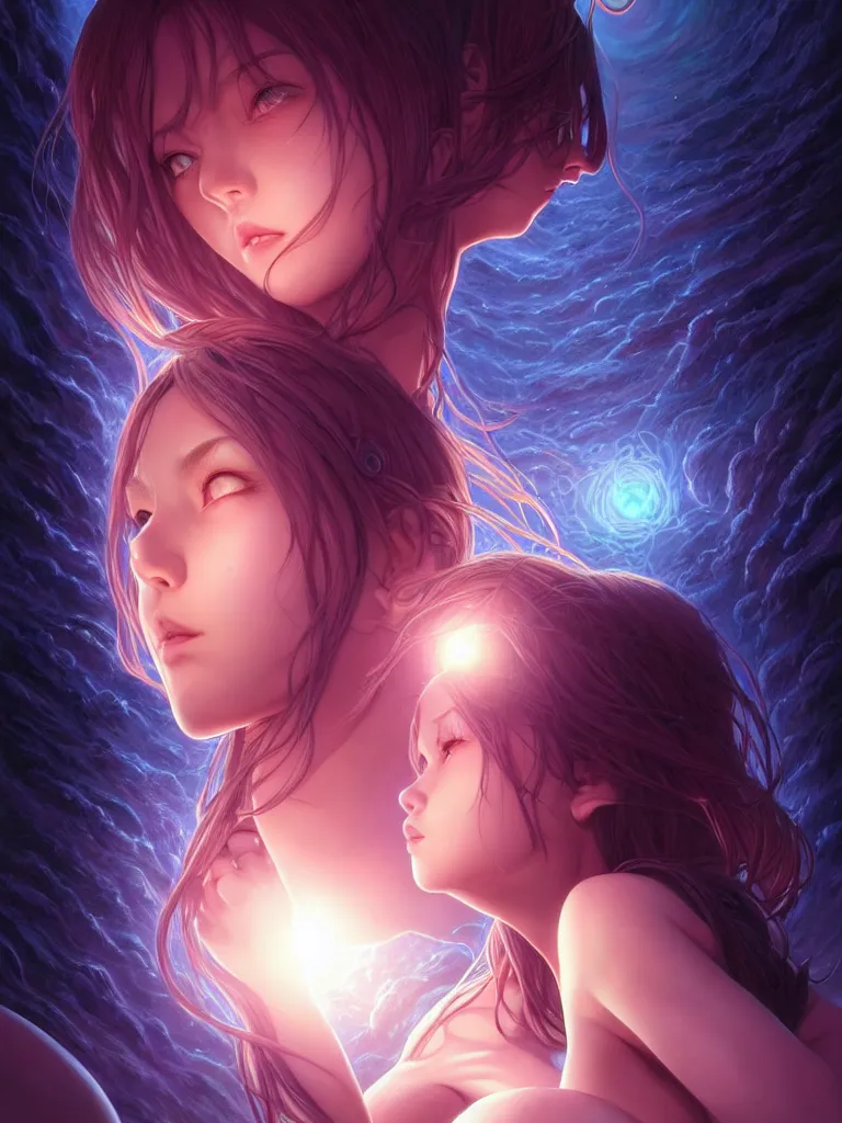 Prompt: azathoth girl dreaming the earth, occlusion shadow, specular reflection, rim light, unreal engine, artgerm, artstation, art by hiroaki samura and ilya kuvshinov and ossdraws, intricate, highly detailed 8 k, cosmic horror illustration, extremely beautiful and aesthetic shape of face and body, movie poster