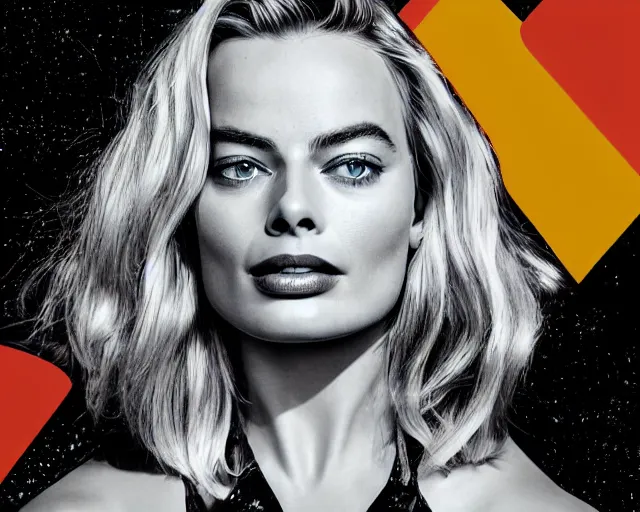 Image similar to margot robbie as led art, hyper detailed, award winning