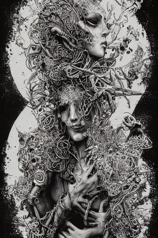 Image similar to Plague goddess painting by Dan Hillier, intricate, highly detailed, trending on artstation, artstationHD, artstationHQ, 4k, 8k