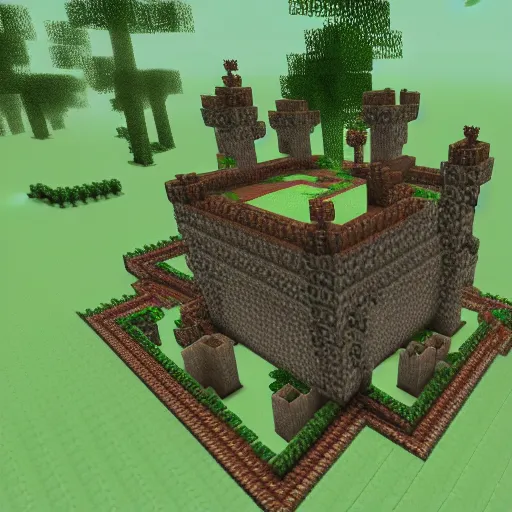 Image similar to a castle with vines growing on it, trending Minecraft build