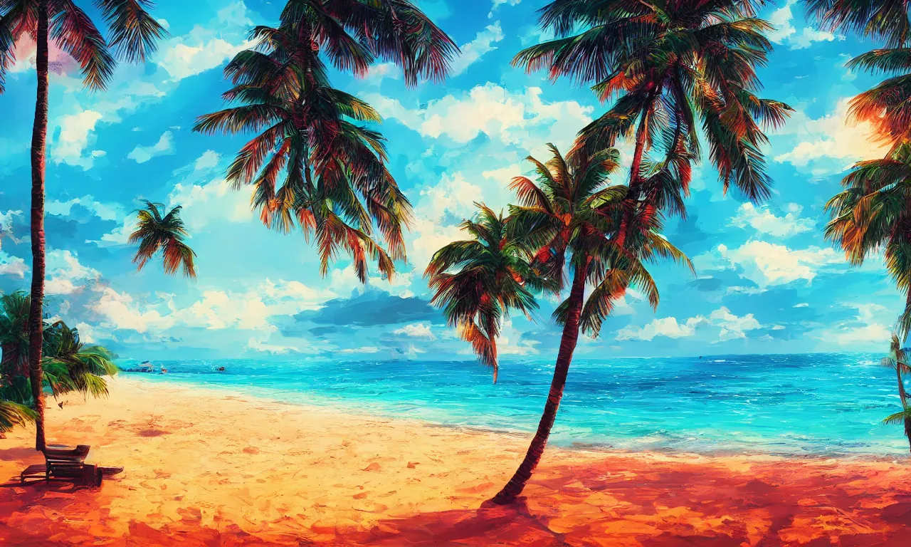 Image similar to paradise beach by alena aenami artworks in 4 k