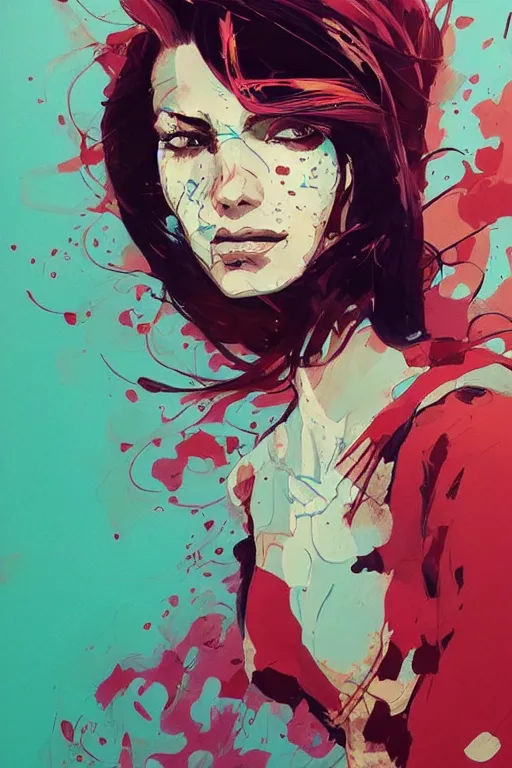 Image similar to an ultradetailed beautiful painting of a stylish woman fighter, by conrad roset, fiona staples and kinu nishimura, featured on artstation