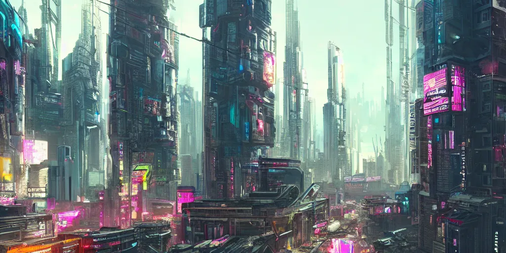 Image similar to cyberpunk city trending on artstation hyper realistic
