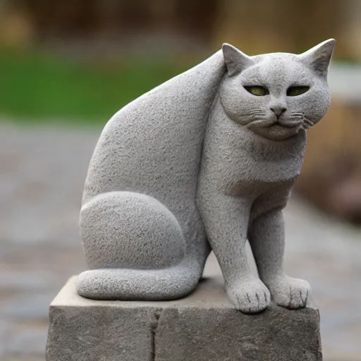 Image similar to stone statue of a cat