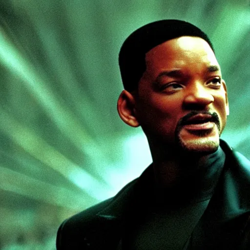 Image similar to Will Smith as Neo in the Movie The Matrix