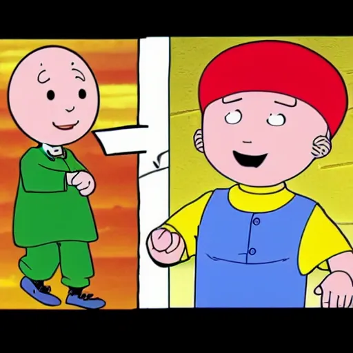 Prompt: caillou vs manny heffley cursed