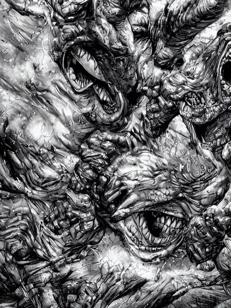 Image similar to giant street sharks powering up by lee bermejo