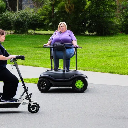 Image similar to a morbidly obese pug riding a motorized shopping cart mobility scooter, high resolution photo