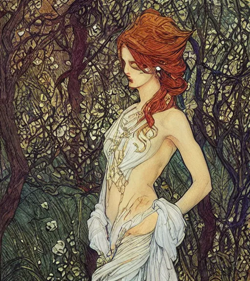 Image similar to artwork by Rebecca guay