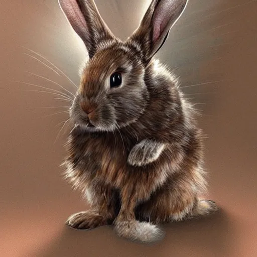 Prompt: hyper realistic bunny in shining knight armor.