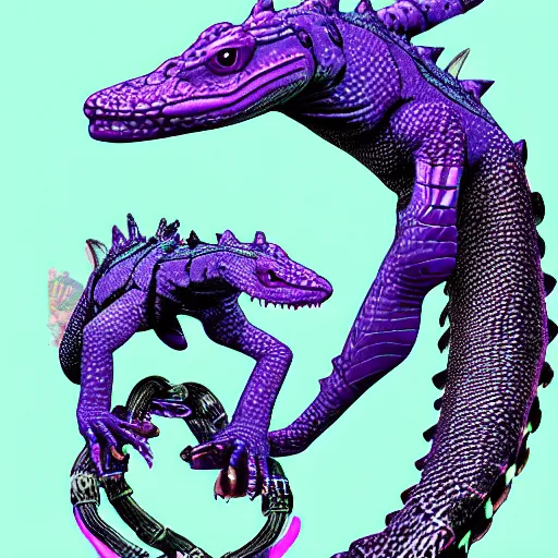 Image similar to cyberpunk purplealligator profile picture