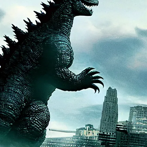 Image similar to Godzilla fighting Gypsy Danger