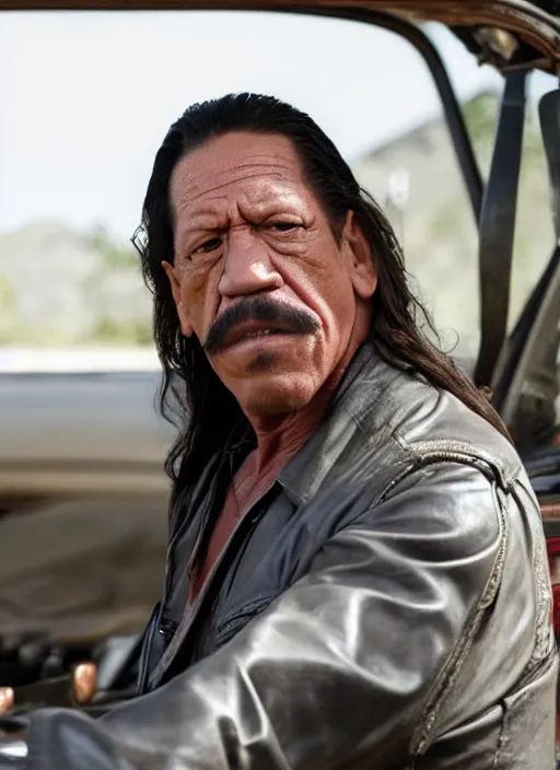 Image similar to film still of Danny Trejo as Martin Riggs in Lethal Weapon, 4k