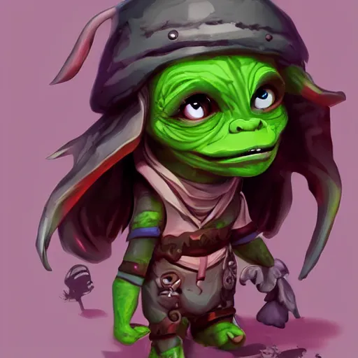 Image similar to adorable cute goblin girl, trending on artstation, detailed, illustration
