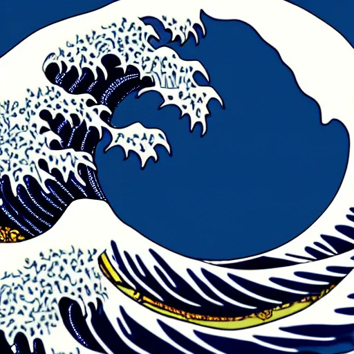 Image similar to detailed illustration, a elderly man surfing in the style of the great wave off kanagawa,