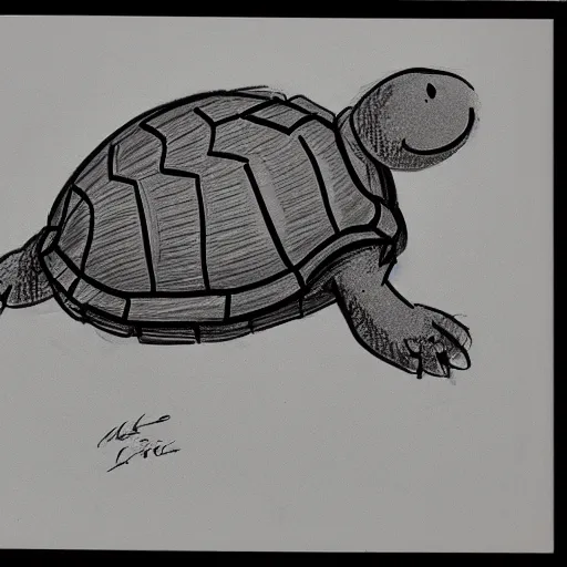 Image similar to milt kahl sketch of a cartoon turtle