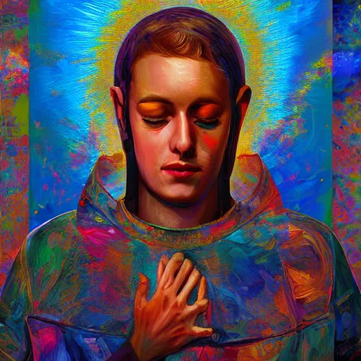 Image similar to saint of lsd webcore, oil painting, ultradetailed, artstation, ultradetailed, digital painting, ultradetailed