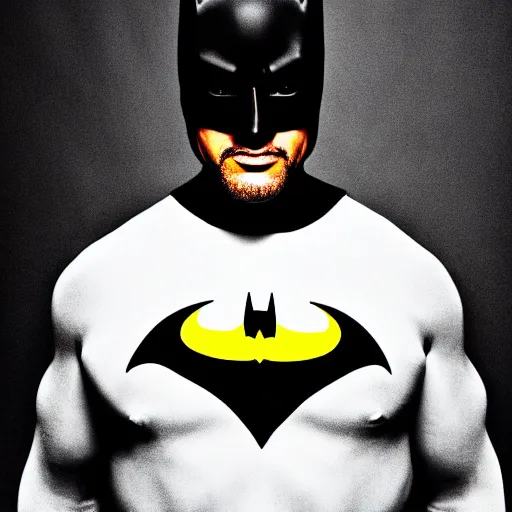 Image similar to of a photo of will smith as batman with a serious face looking at the camera, f 2. 8