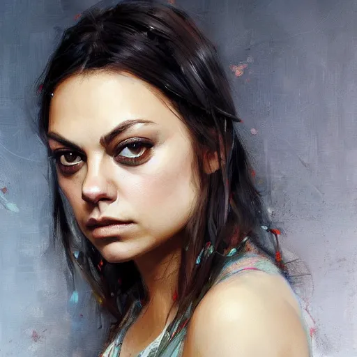 Image similar to mila kunis by Sandra Chevrier by Richard Schmid by Jeremy Lipking by moebius by atey ghailan