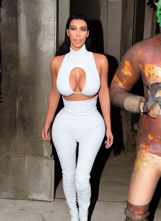 Image similar to Kim kardashian as leeloo in the fifth element