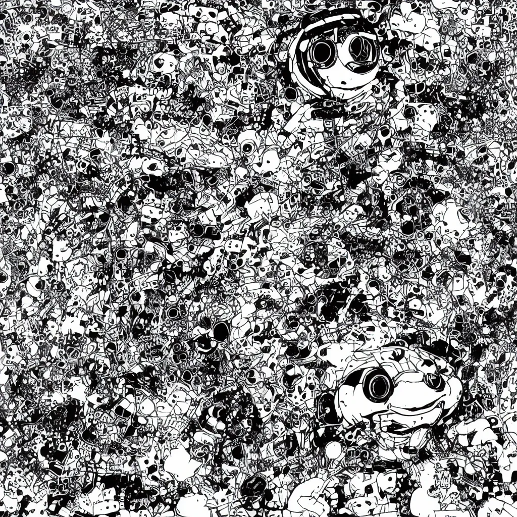 Image similar to toad head, ryuta ueda artwork, breakcore, technical, abstract, interference, computers, vectors, gloom, space, frequency, subtle glitches, frogs, amphibians, fake geometry, data, minimal, code, cybernetic, style of jet set radio, dark, eerie, cyber