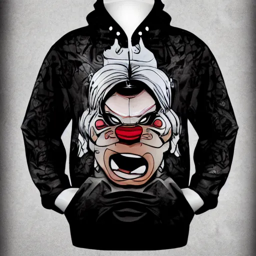 Prompt: yokai in black hoodie by city scape, apocalyptic, comic book, hyper realistic