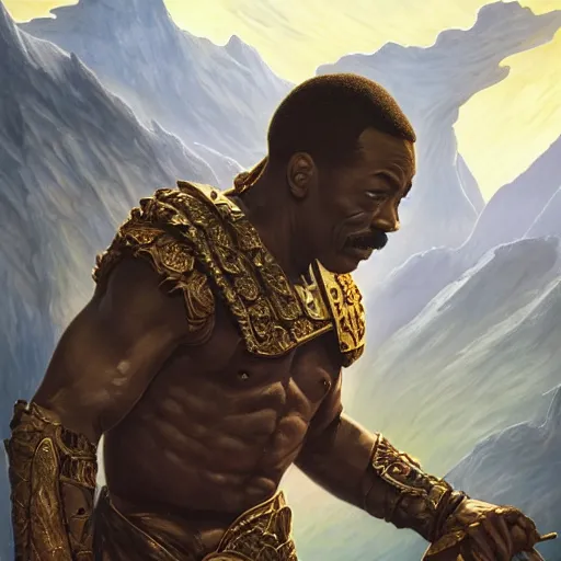 Prompt: eddie murphy as teferi, in the style of magic the gathering, glacier landscape, d & d, fantasy, intricate, elegant, highly detailed, digital painting, artstation, concept art, matte, sharp focus, illustration, art by artgerm and greg rutkowski and alphonse mucha