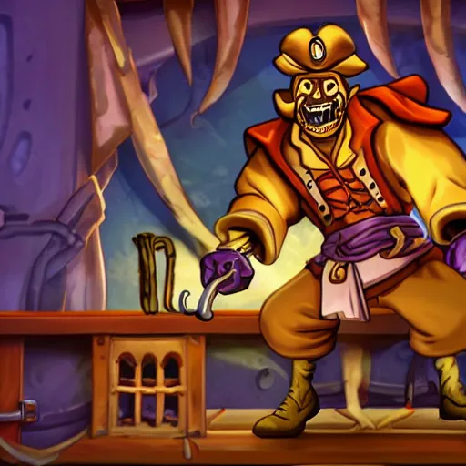 Prompt: ghost pirate lechuck