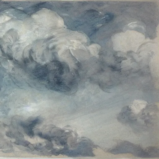 Prompt: clouds in the style of John Constable cloud studies sketches