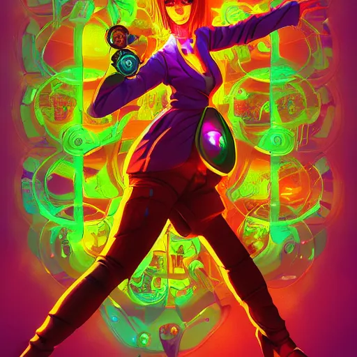 Image similar to skill magic geek inside matrix deepdream radiating a glowing aura stuff loot legends stylized digital illustration video game icon artstation lois van baarle, ilya kuvshinov, rossdraws,