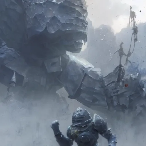 Prompt: opal by jakub rozalski, armoured chaos golem still frame from warhammer movie, legendary magical crystal construct by wayne barlowe, crystal golem fighting vast army by jakub rozalski, opal lightning elemental by malczewski