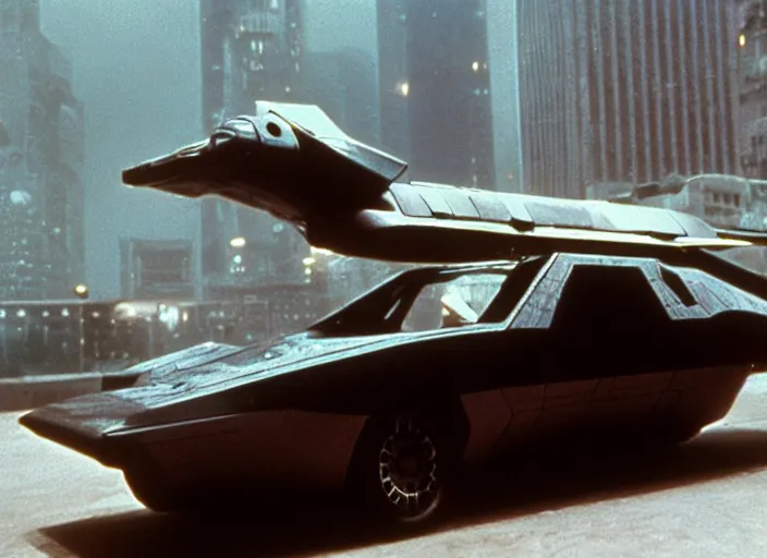 Prompt: flying car from the 1982 science fiction film Blade Runner