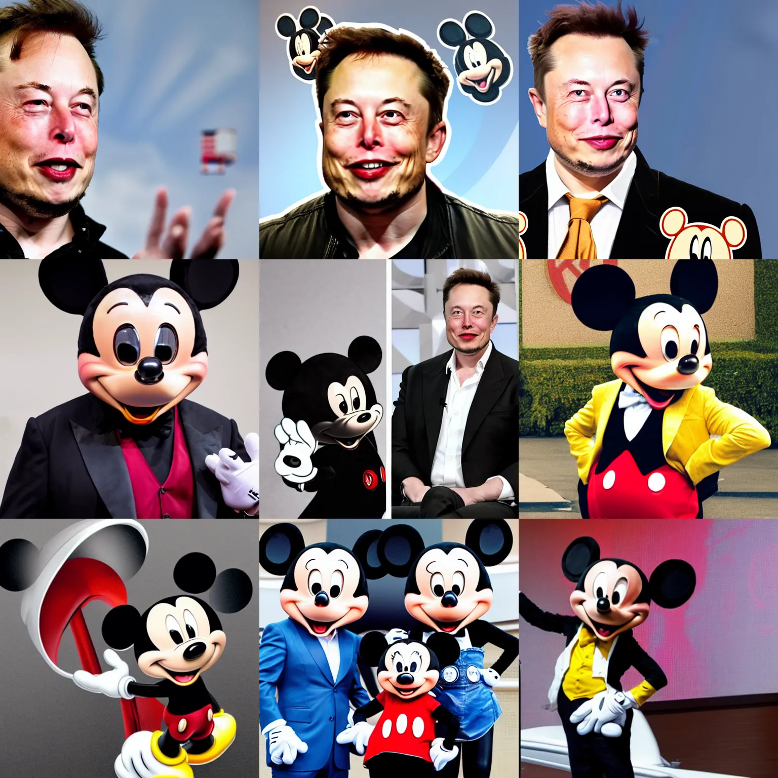 Prompt: elon musk as mickey mouse