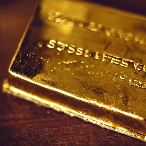 Image similar to a solid gold bar on a cafe table on a sunny day, f / 1. 9 6. 8 1 mm iso 4 0. photography. photorrealism. high definition. high quality. 4 k. 8 k