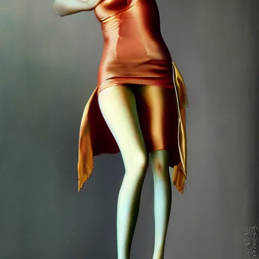 Image similar to gorgeous gynoid donning silk stockings, hyperrealistic, octane, highly detailed,