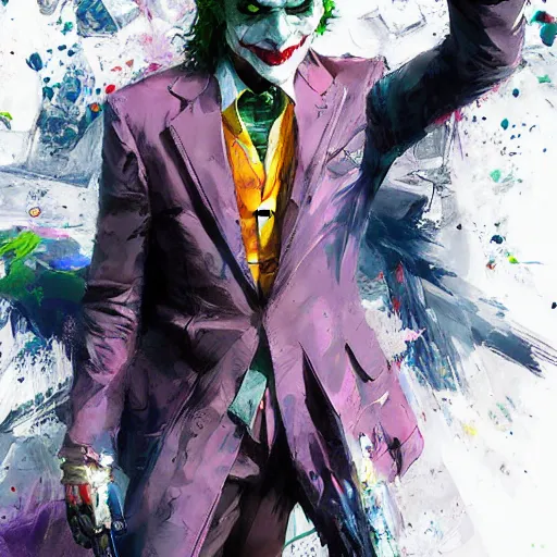 Image similar to Joker, full body, paint by Wadim Kashin