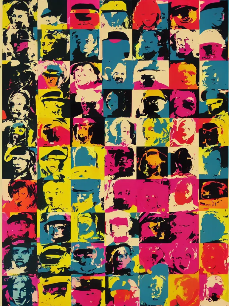 Image similar to Memphis abstract minimal art, The Secret Society of Beef, inspired by Andy Warhol and Daft Punk