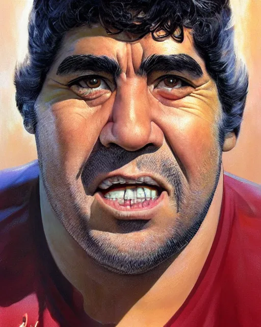 Prompt: face portrait, diego armando maradona by peter andrew jones!!!!!!!!, by roger dean, hd, hyper detailed, 4 k