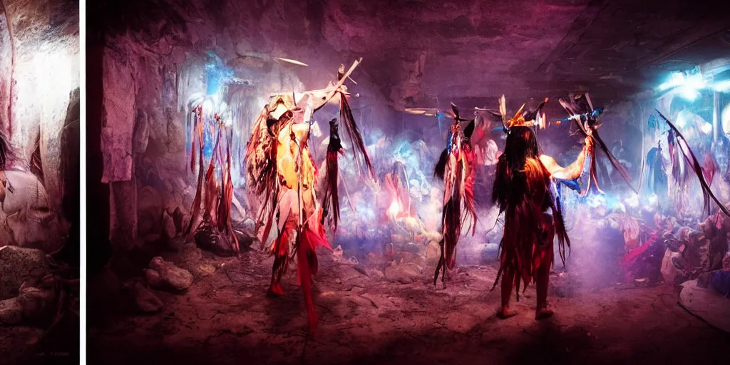 Image similar to of Native American shaman drumming by Liam Wong and Boris Vallejo