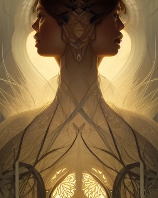 Image similar to symmetry portrait from stuio ghilbli, forest, intricate, elegant, highly detailed, digital painting, artstation, concept art, smooth, sharp focus, illustration, art by artgerm and greg rutkowski and fra angelico and alphons mucha