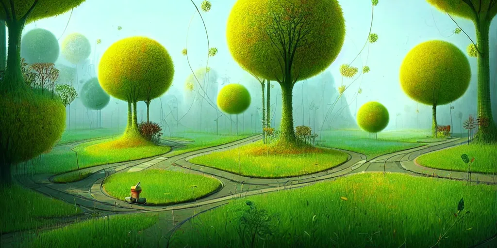 Image similar to Beautiful artwork city of the future, overgrown with trees and plants. Nice colour scheme, warm colour. Beautiful artistic digital artwork by artist Lurid. (2022), Gediminas Pranckevicius