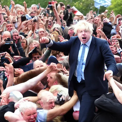 Image similar to boris johnson in a moshpit