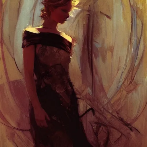 Image similar to jennifer lawrence, intricate, elegant, highly detailed, greg manchess, mucha, liepke, ruan jia, jeffrey catherine jones, ridley scott