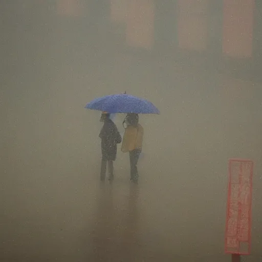 Prompt: rain in beijing autumn, by Howe John -5
