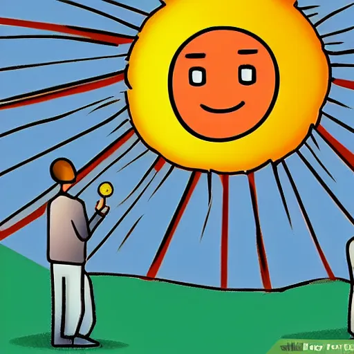 Image similar to wikihow, how you can hide the sun, illustration